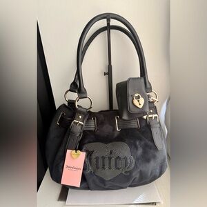 SOLD 🖤Juicy Couture Queen Couture Tote Black Handbag